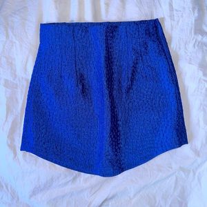 ZARA ROYAL BLUE SATIN MINI SKIRT